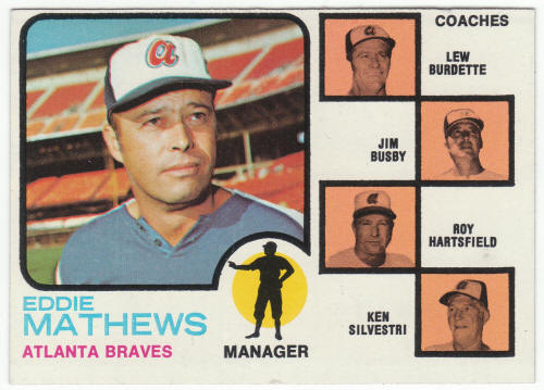 1973 Topps Baseball #237B Eddie Mathews