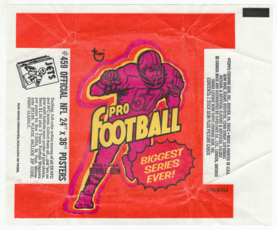 1973 Topps Football Card Wax Pack Wrapper