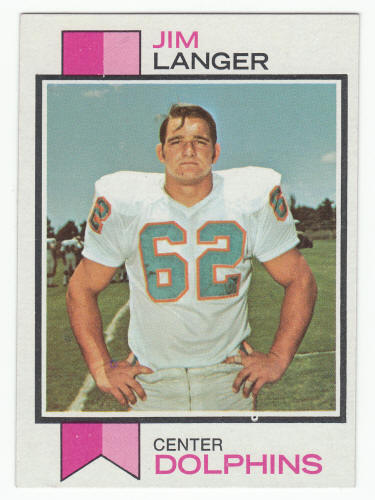1973 Topps Jim Langer Rookie Card #341 NM- front