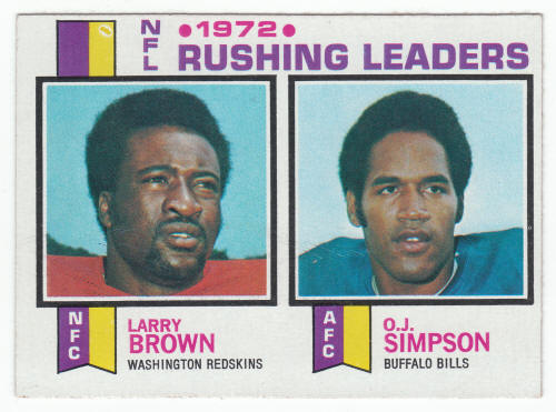 1973 Topps NFL Rushing Leaders #1 Larry Brown OJ Simpson