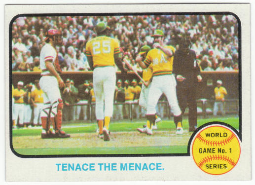 1973 Topps #203 World Series Game 1 Johnny Bench front