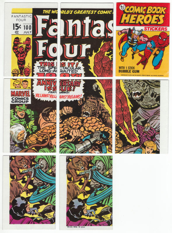 1975 Topps Comic Book Heroes Stickers Puzzle
