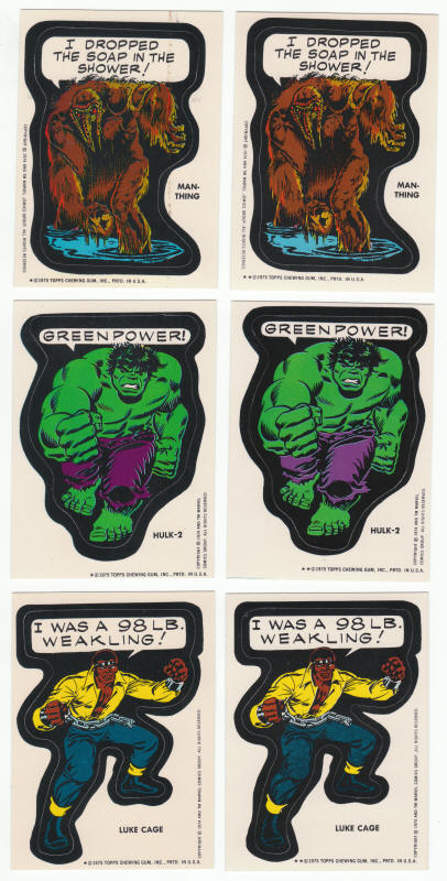 1975 Topps Comic Book Heroes Stickers