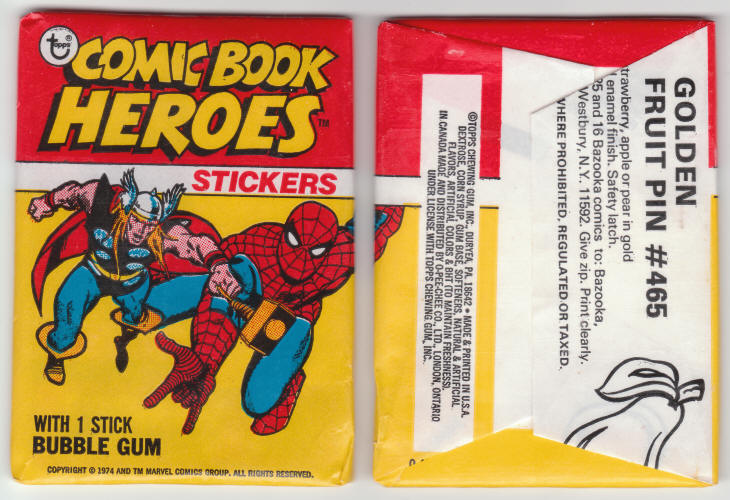1975 Topps Comic Book Heroes Stickers Unopened Wax Pack