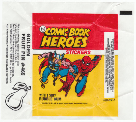 1975 Topps Comic Book Heroes Wrapper
