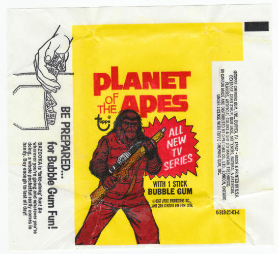 1975 Topps Planet Of The Apes Wax Pack Wrapper