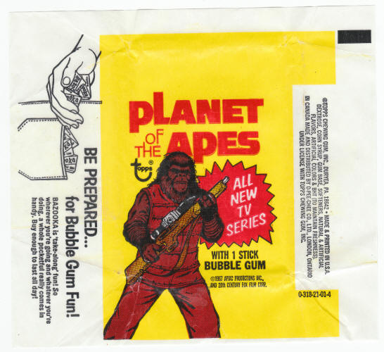 1975 Topps Planet Of The Apes Trading Card Wrapper For Sale