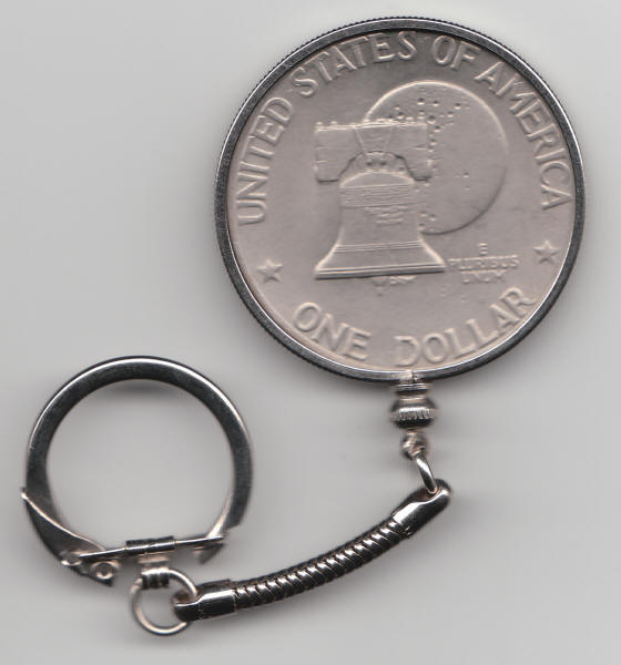 1976 Eisenhower US Bicentennial Dollar Keychain reverse