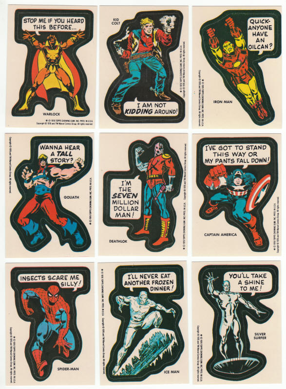 1976 Topps Marvel Super Heroes Stickers