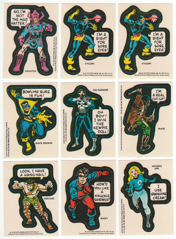 1976 Topps Marvel Super Heroes Stickers