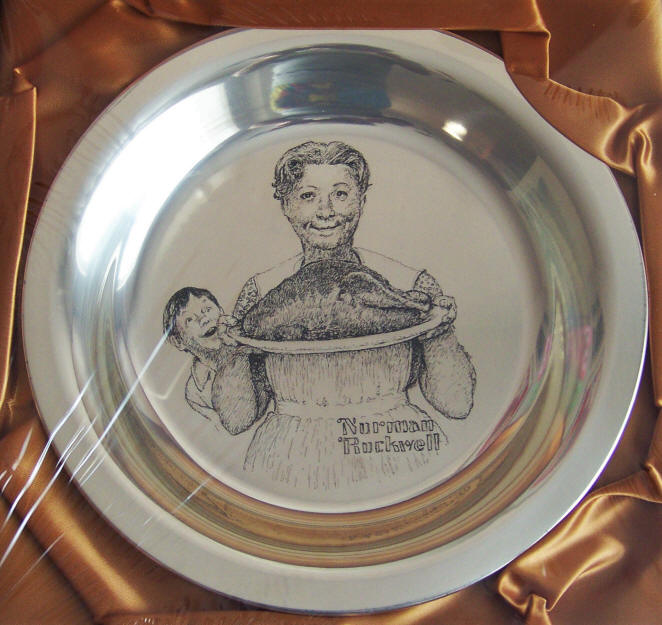 Norman Rockwells An Old Fashioned Thanksgiving Sterling Silver Plate