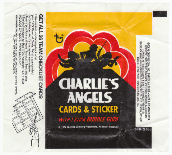 1977 Topps Charlies Angels Series 1 Wax Pack Wrapper