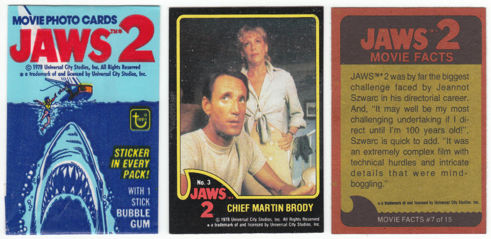 1978 Topps Jaws 2 Trading Cards Wrapper