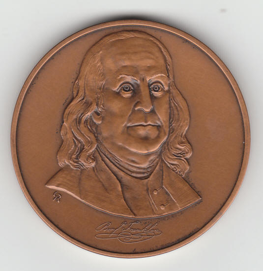 Ben Franklin 1980 Bronze Medal obverse