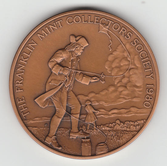 Ben Franklin 1980 Bronze Medal reverse