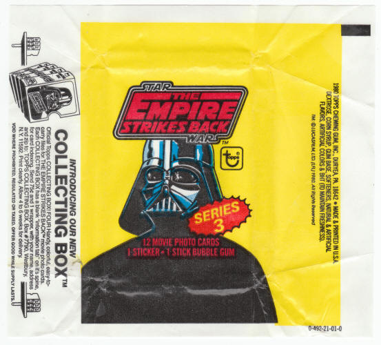 1980 Topps Star Wars The Empire Strikes Back Series 3 Wrapper