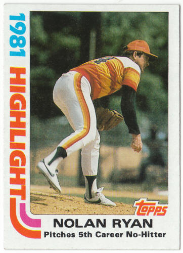 1982 Topps Baseball #5 Nolan Ryan Highlight