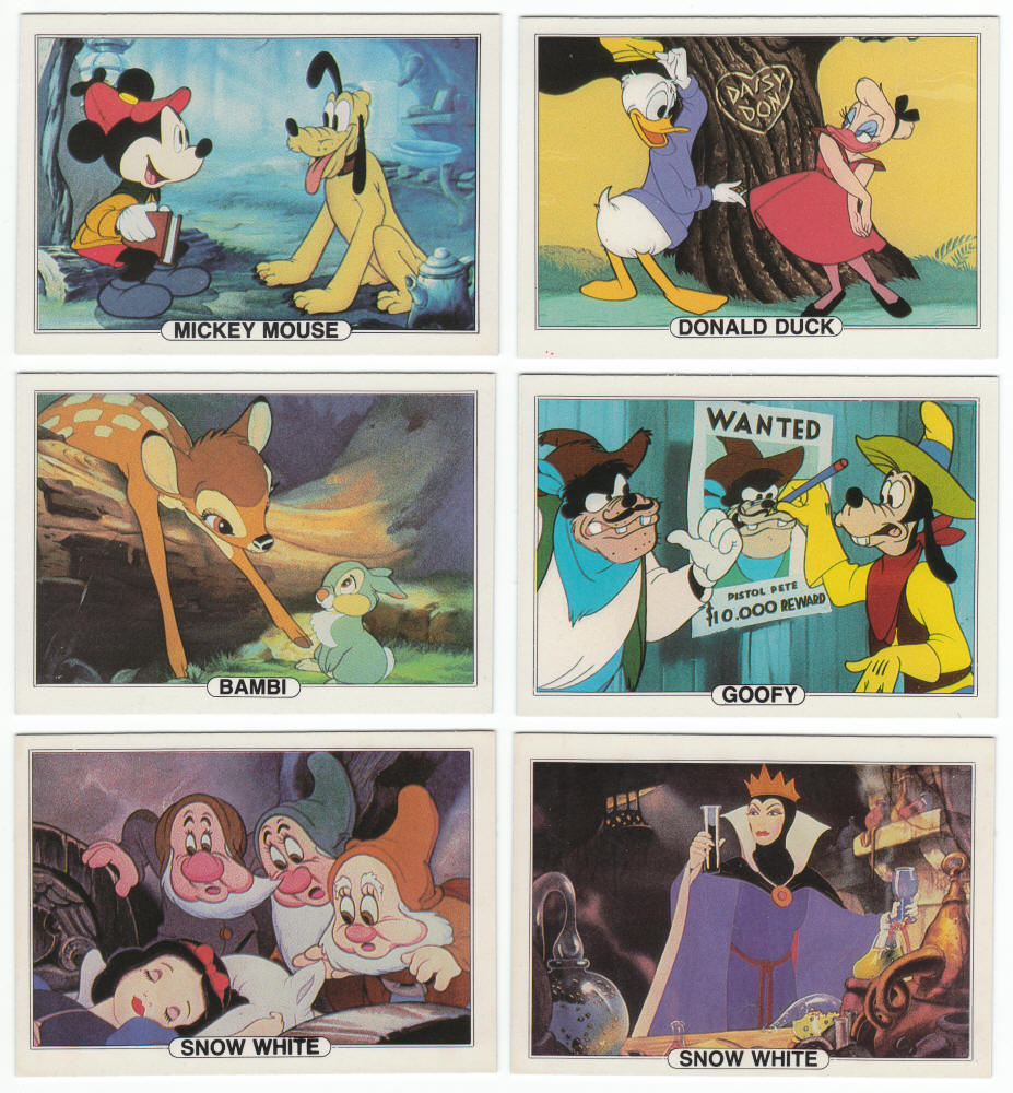 1982 Treat Hobby Walt Disney Trading Cards
