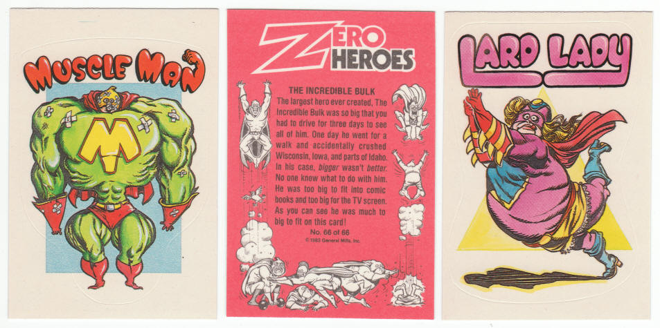 1983 Donruss General Mills Zero Heroes Stickers