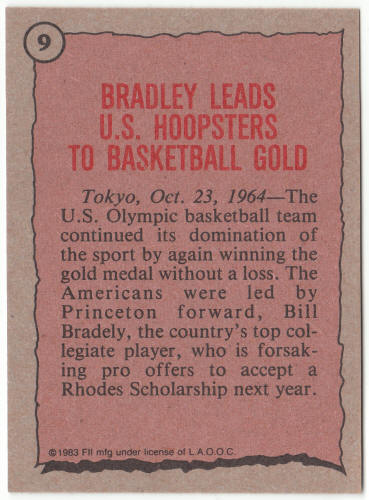 1983 Historys Greatest Olympians #9 Bill Bradley