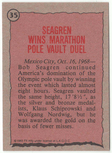 1983 Historys Greatest Olympians #35 Bob Seagren