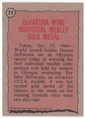 1983 Historys Greatest Olympians #71 Donna DeVarona