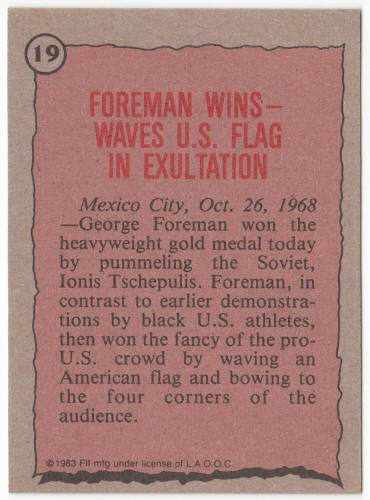 1983 Historys Greatest Olympians #19 George Foreman