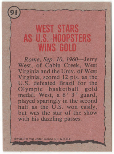 1983 Historys Greatest Olympians #91 Jerry West