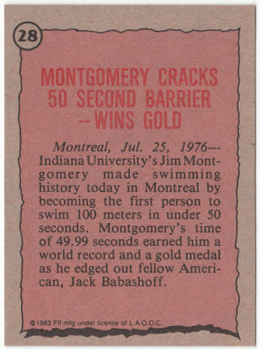 1983 Historys Greatest Olympians #28 Jim Montgomery