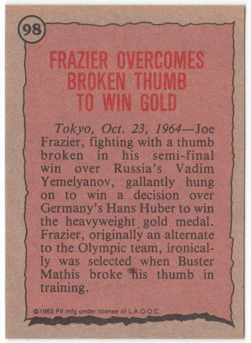 1983 Historys Greatest Olympians #98 Joe Frazier