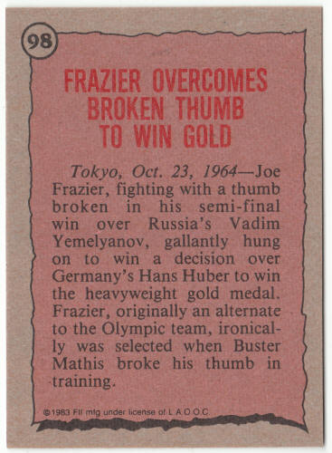 1983 Historys Greatest Olympians #98 Joe Frazier