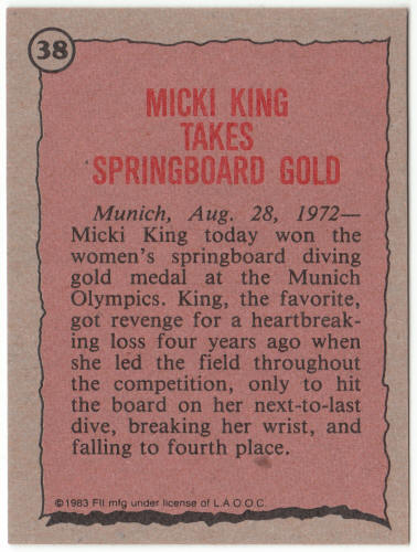 1983 Historys Greatest Olympians #38 Micki King