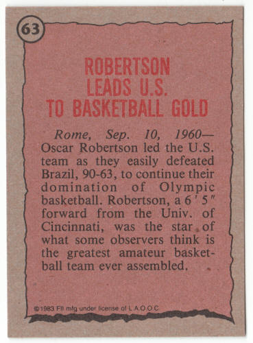 1983 Historys Greatest Olympians #63 Oscar Robertson