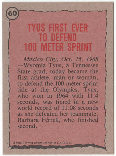 1983 Historys Greatest Olympians #60 Wyomia Tyus