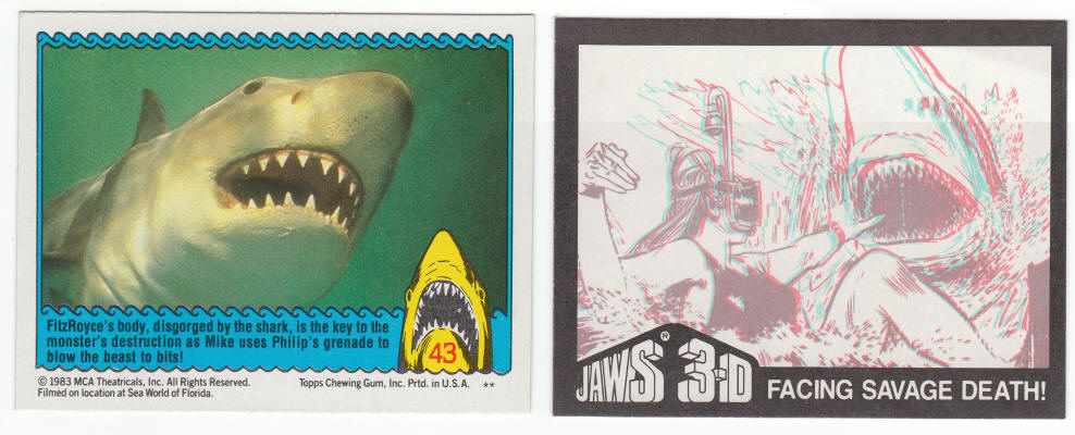 1983 Topps Jaws 3D Trading Cards