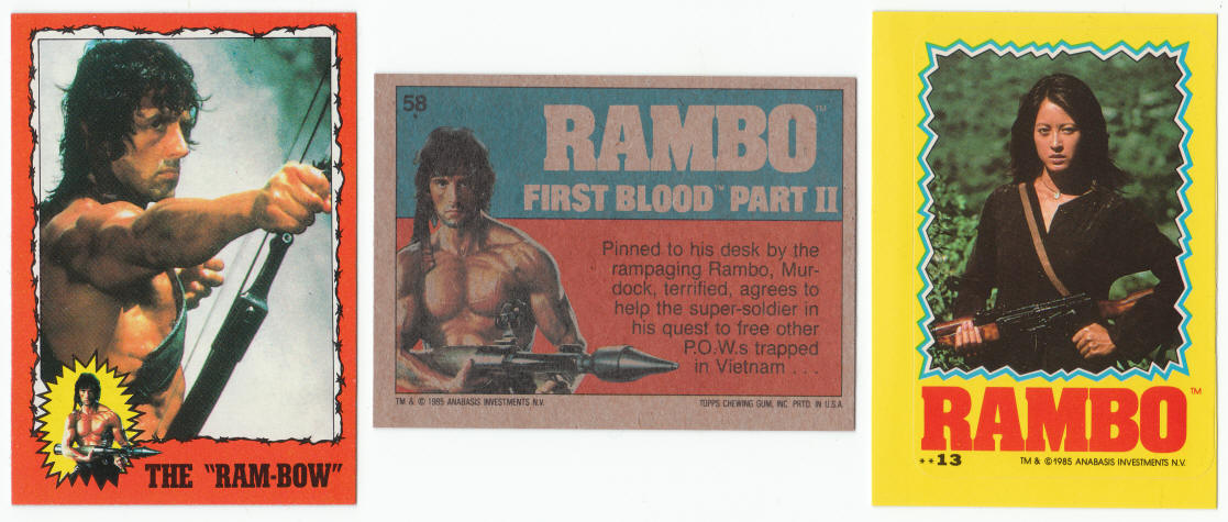 1985 Topps Rambo First Blood II Trading Cards