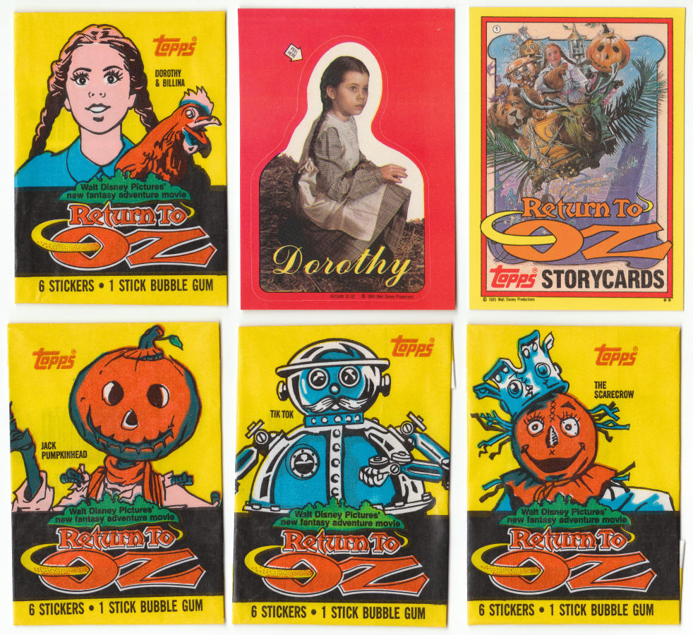1985 Topps Return To Oz Stickers Story Cards Wax Pack Wrappers