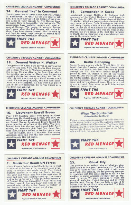 Fight The Red Menace Reprint Cards