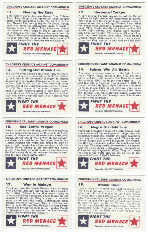 Fight The Red Menace Reprint Cards