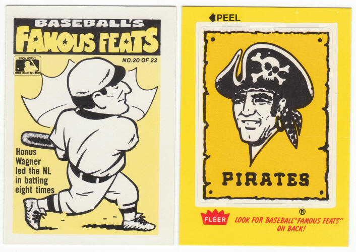1988 Fleer Baseballs Famous Feats Cards Stickers