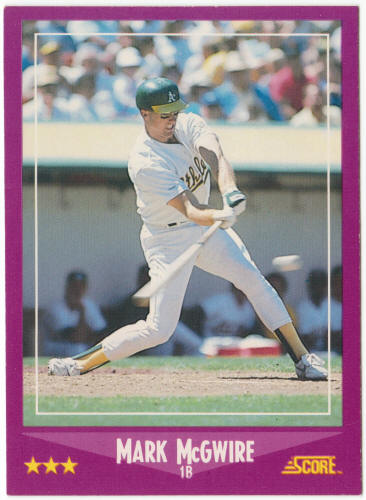 1988 Score Baseball #5 Mark McGwire