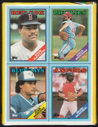 1988 Topps Baseball Cards Unopened Wax Pack Box bottom