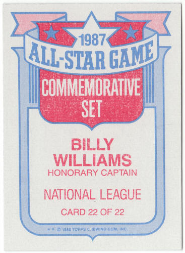 1988 Topps Glossy All Stars #22 Billy Williams