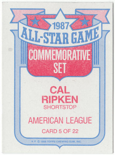 1988 Topps Baseball Glossy All-Stars #5 Cal Ripken Jr
