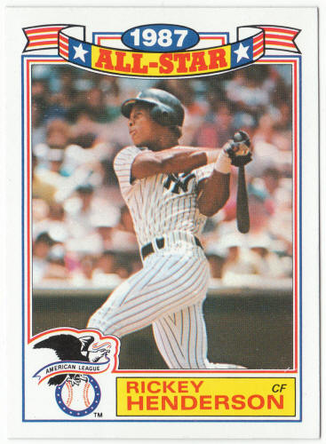 1988 Topps Baseball Glossy All-Stars #7 Rickey Henderson