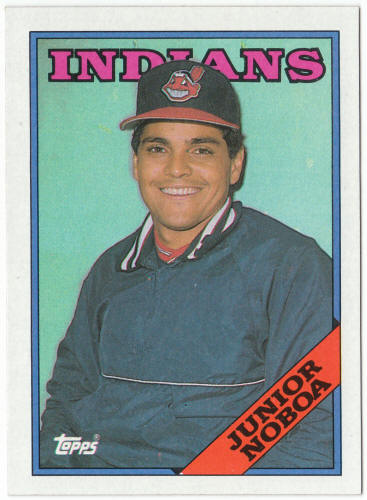 1988 Topps Baseball #503 Junior Noboa Rookie Card Part Correct