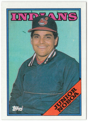 1988 Topps Baseball #503 Junior Noboa Rookie Card Error