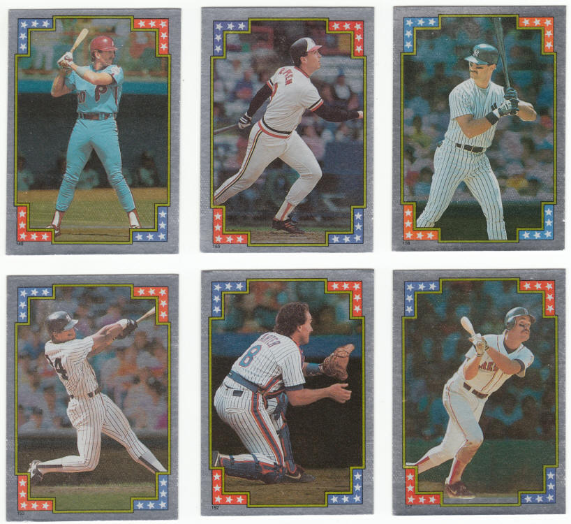 1988 Topps Baseball Yearbook Foil Stickers