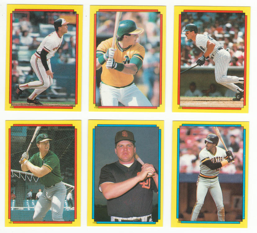 1988 Topps Baseball Yearbook Stickers