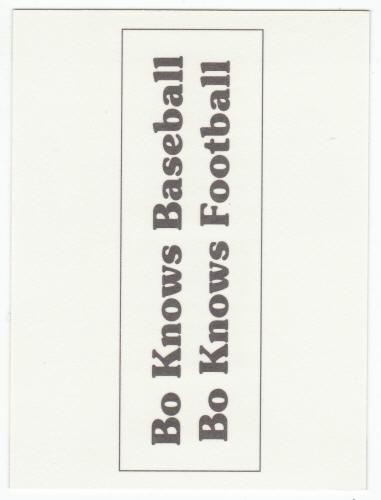 1989 1990 Bo Jackson Knows Baseball Football